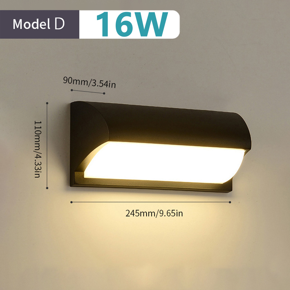 LED Wandlamp Bewegingssensor licht AC85-265V 30W 16W 12W Waterdicht Opbouw Indoor Wandlampen woonkamer Veranda Buiten: Light Grey / WHITE / 4W