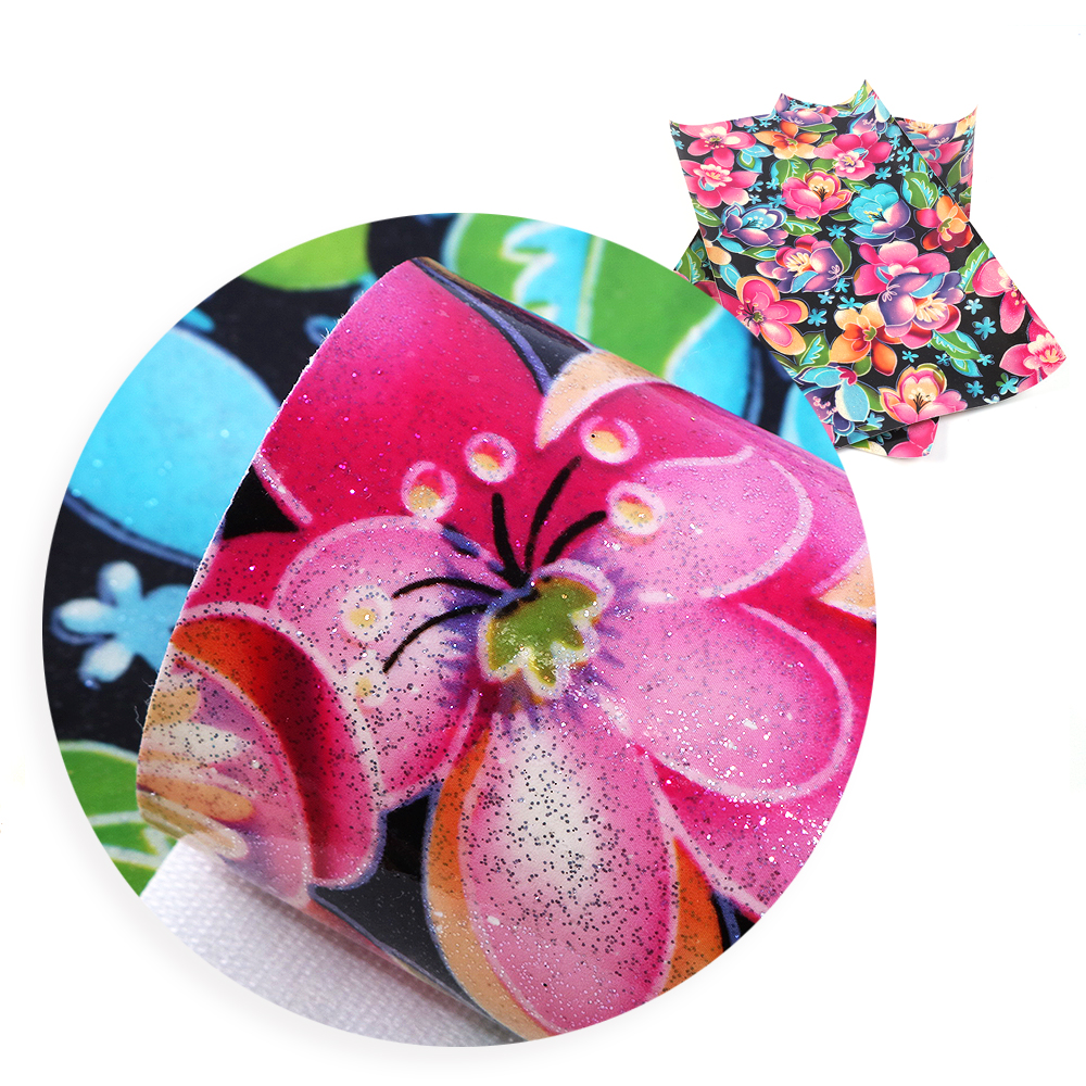 20*34cm Flower Patterns Printed Synthetic Leather,DIY Handmade Materials For Making Crafts,1Yc5629: 1076646002