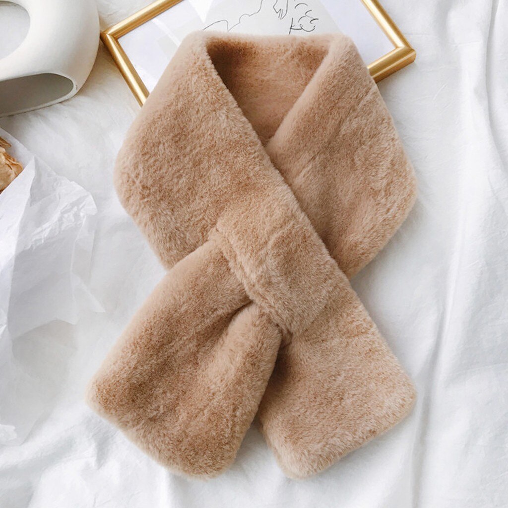 Bufanda de pelo sintético para mujer, Fular cálido de felpa con estampado de leopardo, suave y cómodo, cálido, 25 #: Coffee 