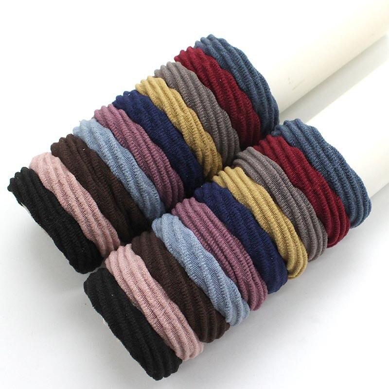 20 piezas audaz de jacquard elástica toalla anillo de banda de goma anillo pelo Pelo sin costuras durable de cabello accesorios para el cabello, cuerda: 2