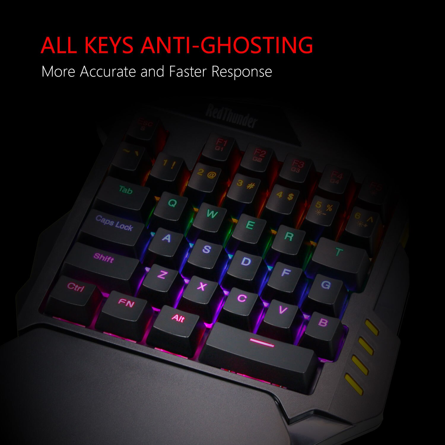 RedThunder – clavier et souris de jeu mécaniques à une main, 6400DPI, rétroéclairage rvb arc-en-ciel, ergonomique pour PC, PS4, XBOX Gamer