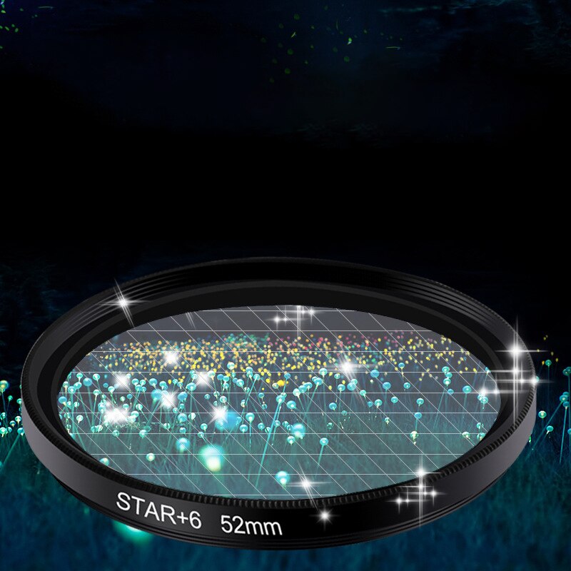 Filtre à effet Starburst 52mm, Flash d&#39;appareil Photo, miroir Starlight, 4-6-8 lignes, adapté à tous les téléphones mobiles