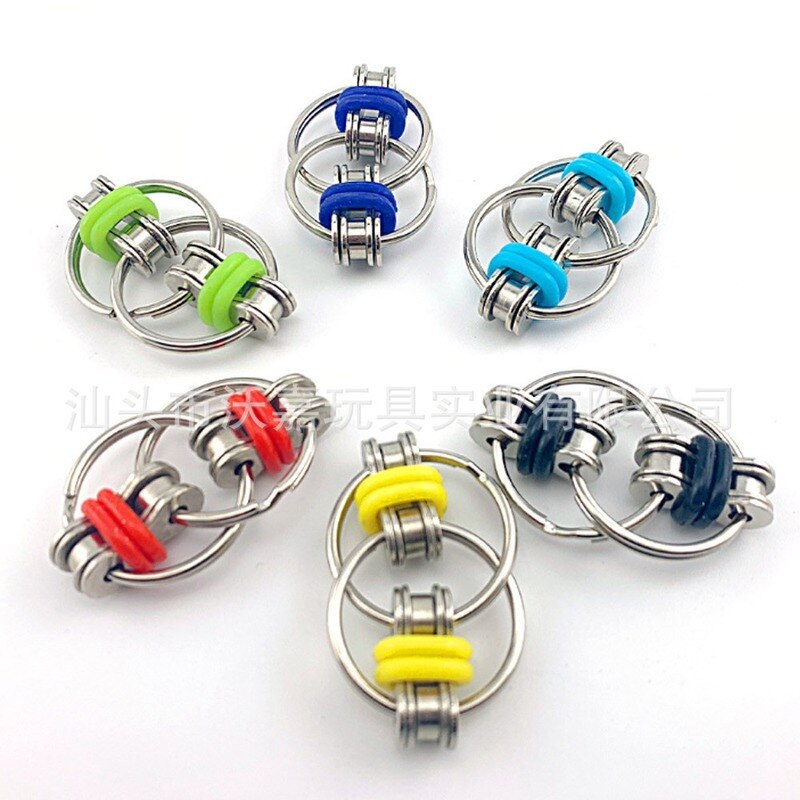 Metalen Puzzel Keten Fidget Speelgoed Voor Autisme Ketting Fidget Speelgoed Set Stress Verlichten Adhd Top Hand Spinner Sleutelhanger zintuiglijke Speelgoed