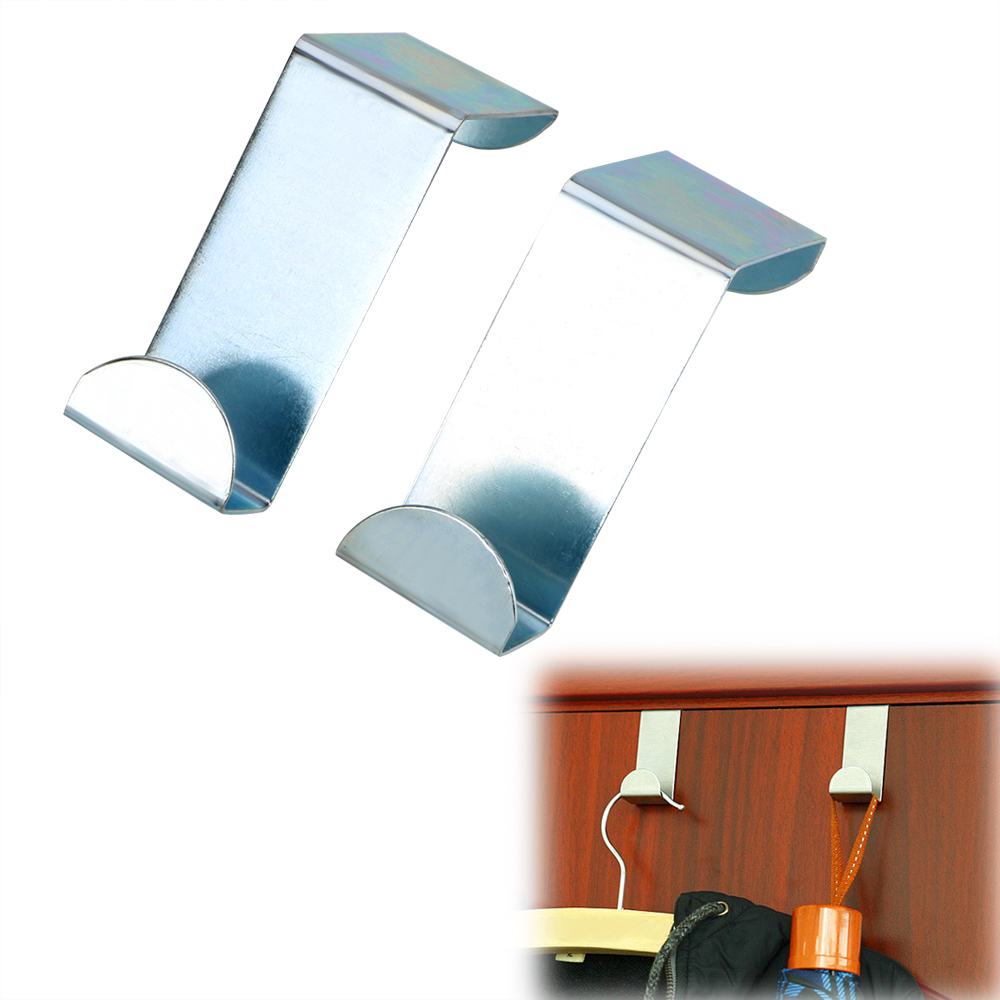 2 unids/set gancho de almacenamiento de capa de acero inoxidable bolsa de sombrero organizador correas de puerta colgador ganchos armario de cocina para el hogar puerta de pared