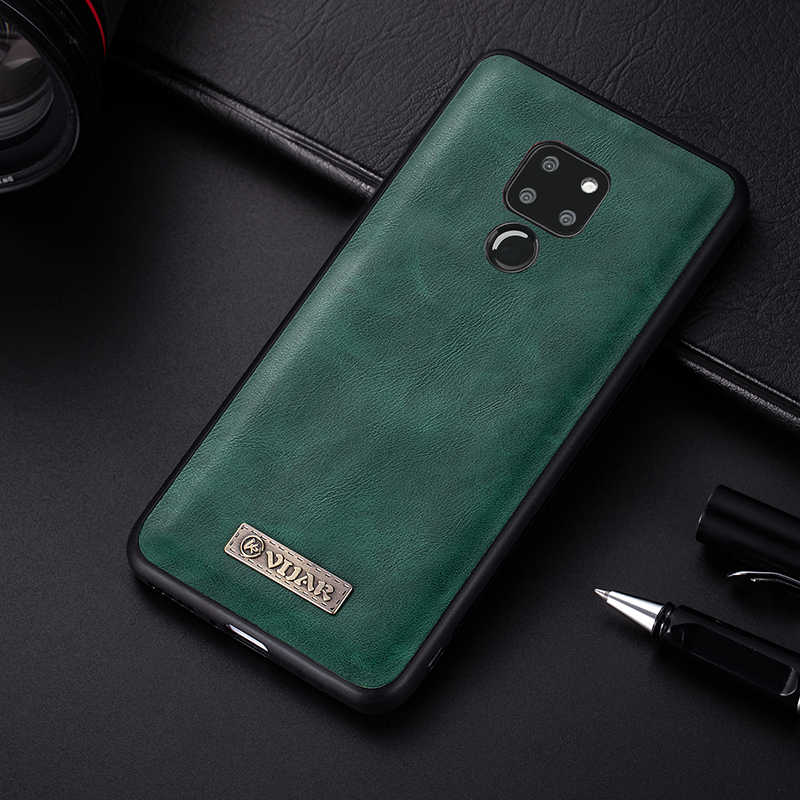 VIJIAR para Huawei Nova 5i 5Z Pro Mate 30 Lite funda de cuero de silicona TPU para Huawei Mate 20 20X 5G Pro funda: Mezclilla / green