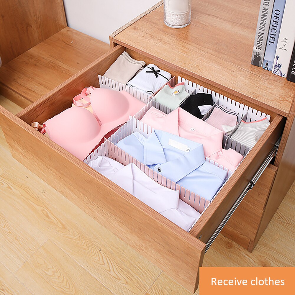 DIY Drawer Division Board Plastic Divider Grid Drawer Organizer Adjustable Cabinet Storage Divider Household Wardrobe Separator