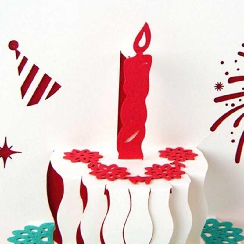 3D Cake Birthday Cards Greeting Card And Envelope For Best Wishes Of Birthday Greeting Card DIY handmade