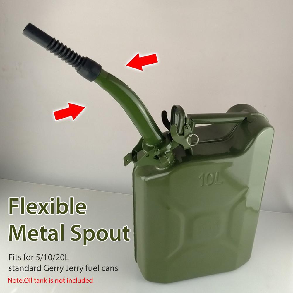 Metal Spout Flexible Durable Pouring Spout with Free Fuel Nozzel Car Wash &amp; Maintenance for 5/10/20L Jerry Cans Dark Green
