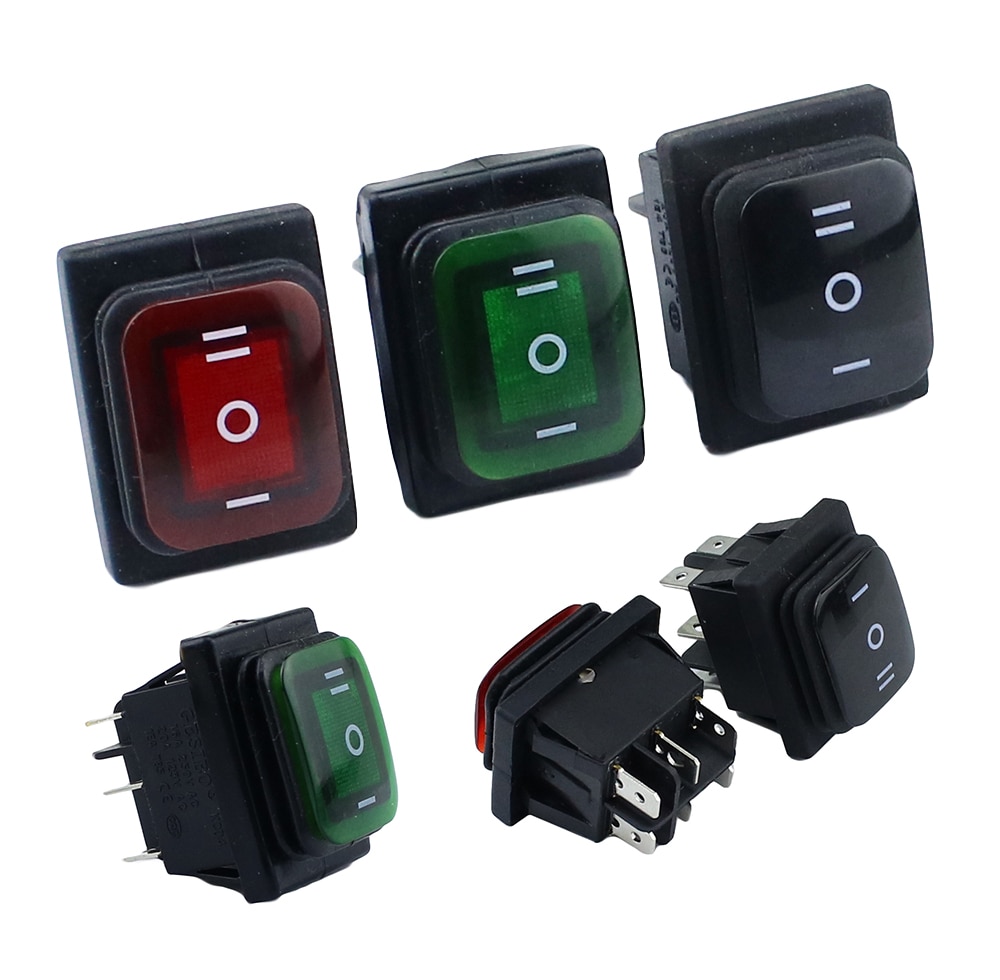 1Pcs Waterproof 6Pin Rocker Switch 3 Position Locking ON-OFF-ON DSDT 16A/250V/ 20A 125V RL2