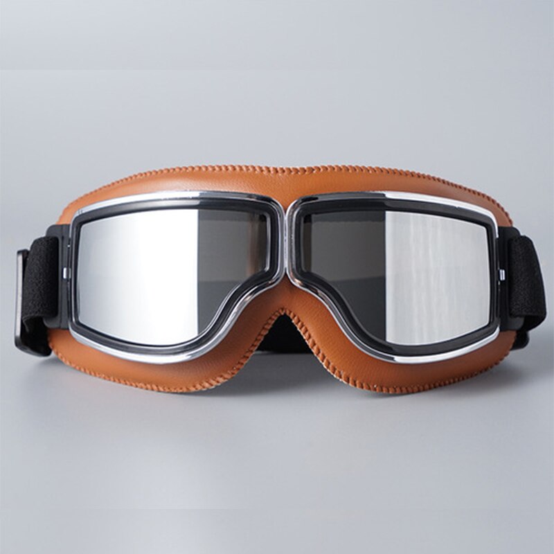 Vintage Motorcycle Goggles Retro Motorbike Scooter Biker ATV Glasses Universal Helmet Goggles Foldable Vintage Off-Road: style 4