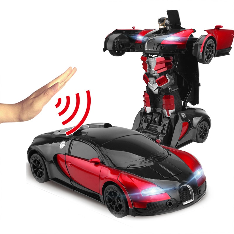 2,4g Transforming Bugatti Induktion Verformung RC Autos RC Fernbedienung Verformung Auto In Licht Elektrische Roboter Spielzeug