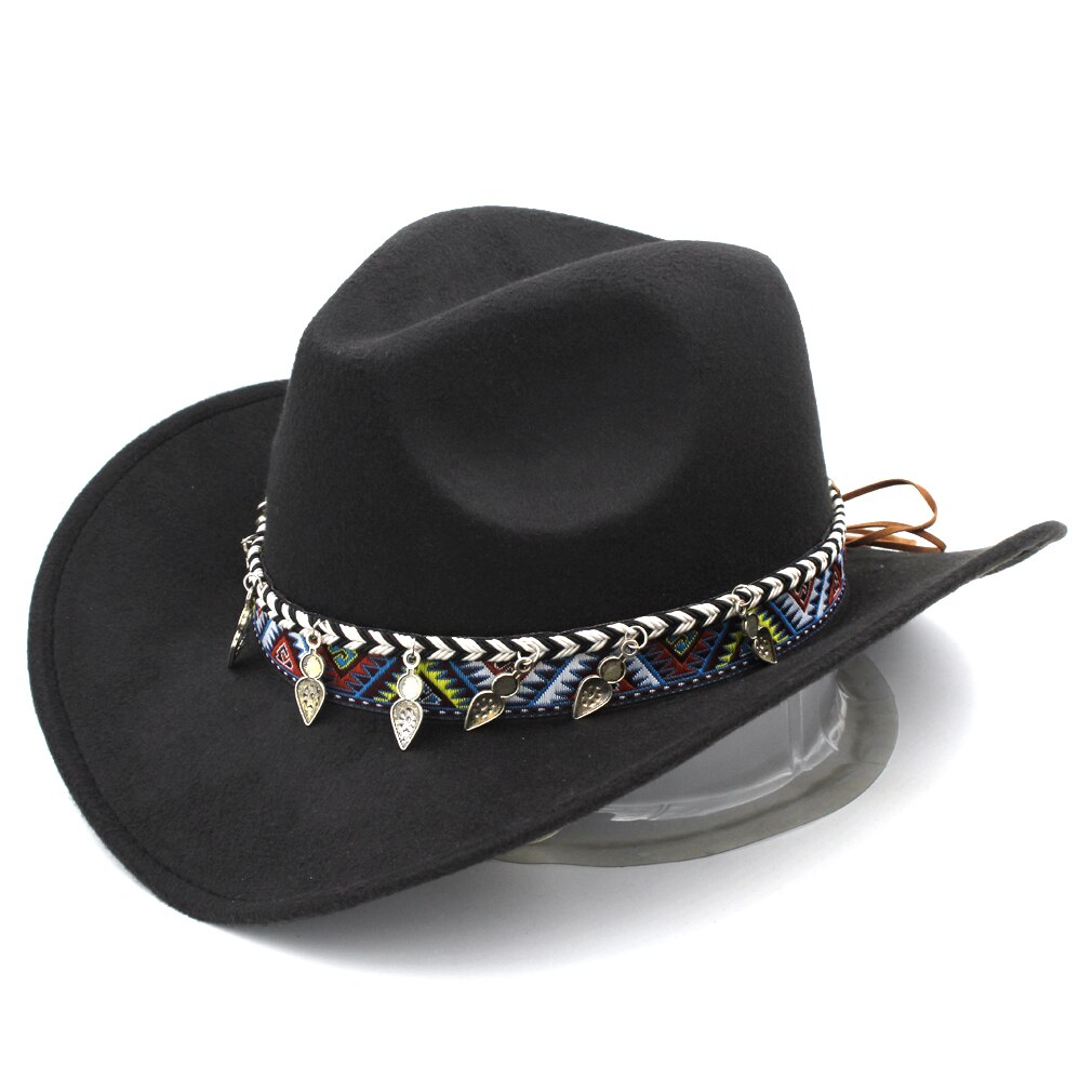 Mistdawn western cowboy hattu cowgirl puku lippis jäykkä lieri naisille miehille monivärinen nauhanauha koko 56-58cm bbh