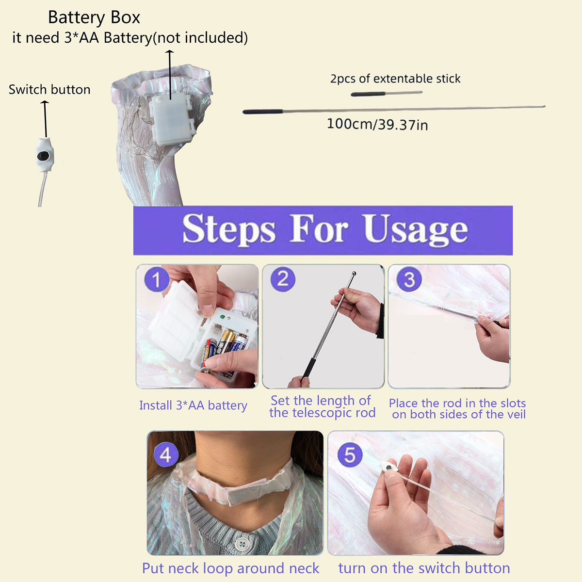 Capa de Hada LED, disfraz de luz, alas brillantes de mariposa, luces de baile para puesta en escena, celebración de , decoración de espectáculo de boda