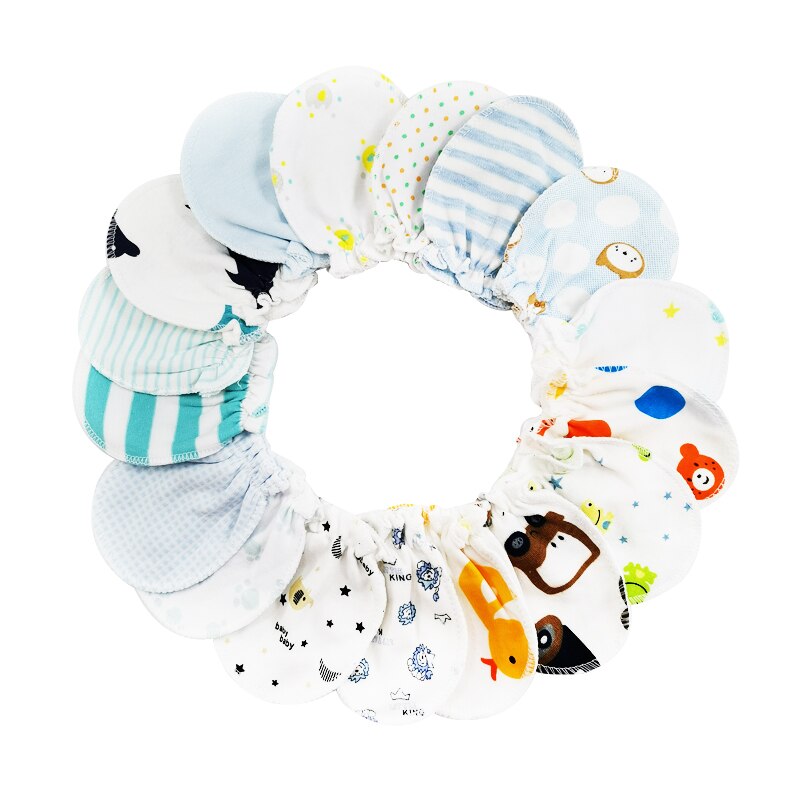 10 paia New Born Baby guanti antigraffio neonati in cotone protezione della moda viso carino guanto cartoni animati per bambini guanti antigraffio