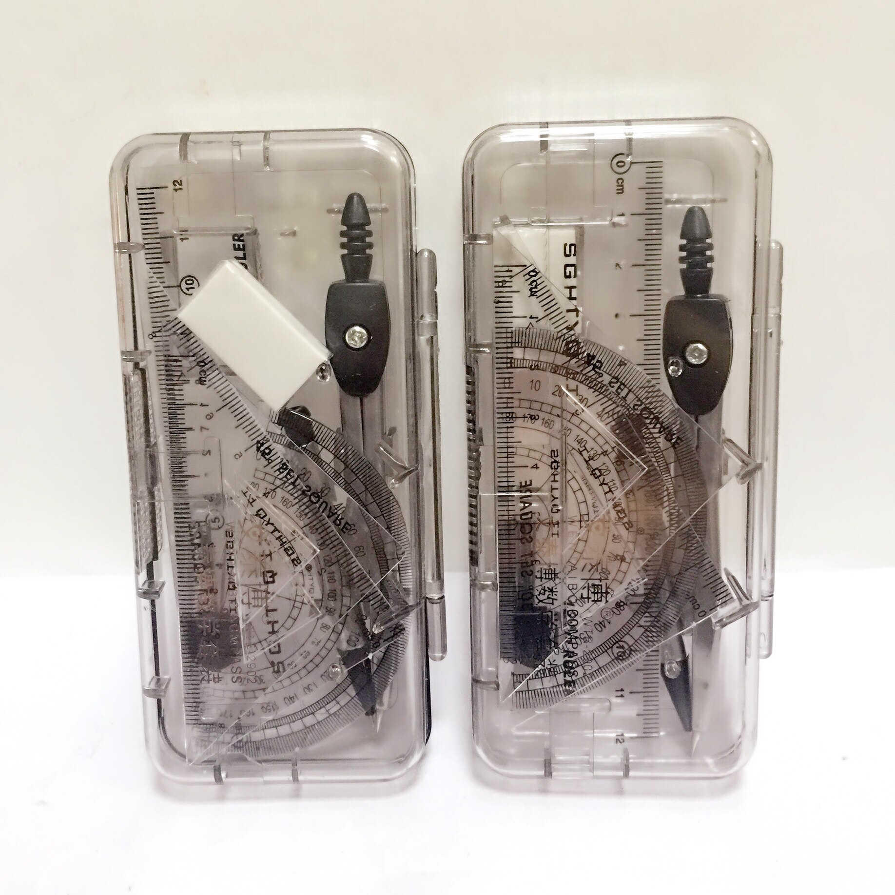 Ruler Rubber Compass Set Special Compass Set for Students Drawing Measurement Examination Dedicated Ruler
