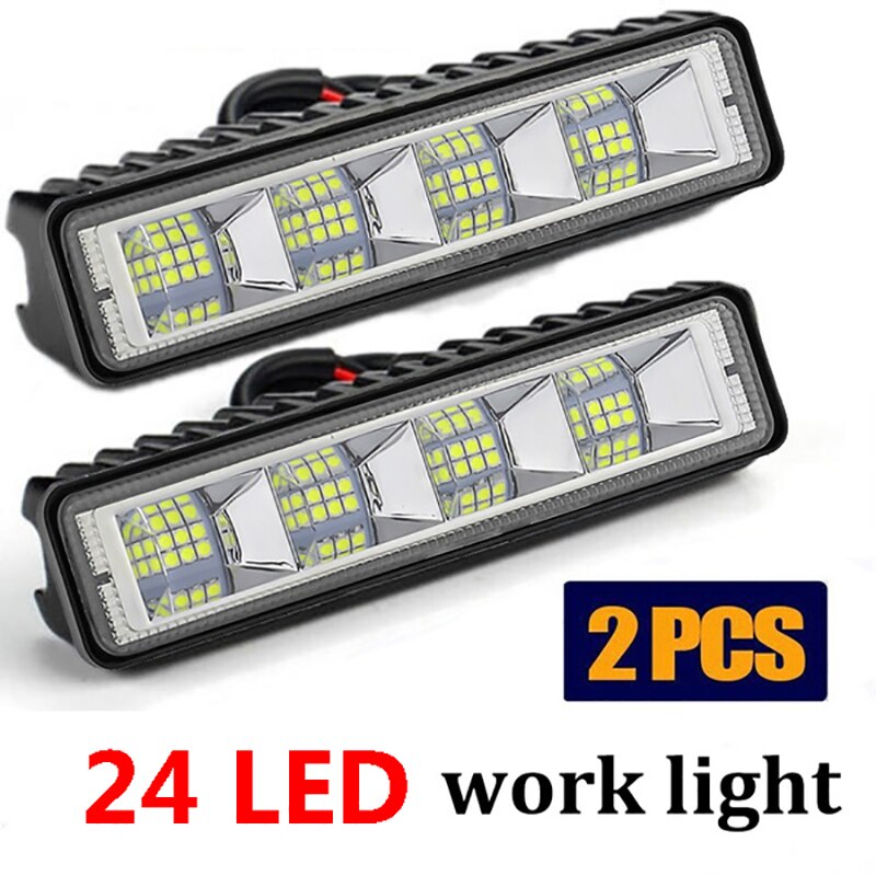 1/2Pcs 24led Retrofit Lamp 6inch LED Flat Work Light Spot Beam Bar Car SUV LED OffRoad Driving Fog Lamps: 2Pcs L24