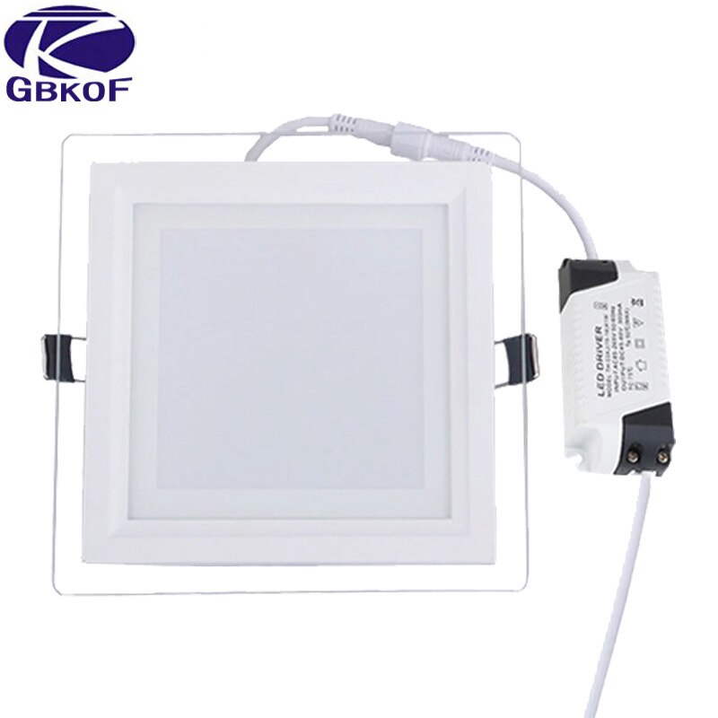 6W 12W 18W Glass led Ceiling Recessed panel Light Painel lamp home decoration round square Led Panel Downlight Cold/Warm White