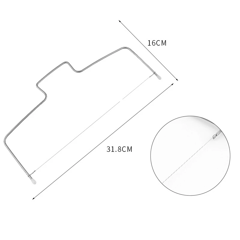 Justerbar tårtutskärare och avjämnare för bakning med 2- trådar, rostfritt stål, silver: Mörk khaki