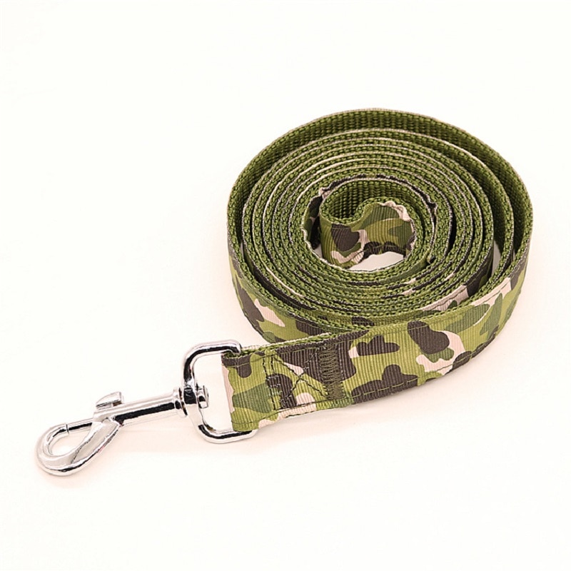 Camouflage hondenriem nylon duurzame hondenriem breedte 2.5cm hondenriem huisdier trekkoord hondenriemen voor kleine, middelgrote en grote honden