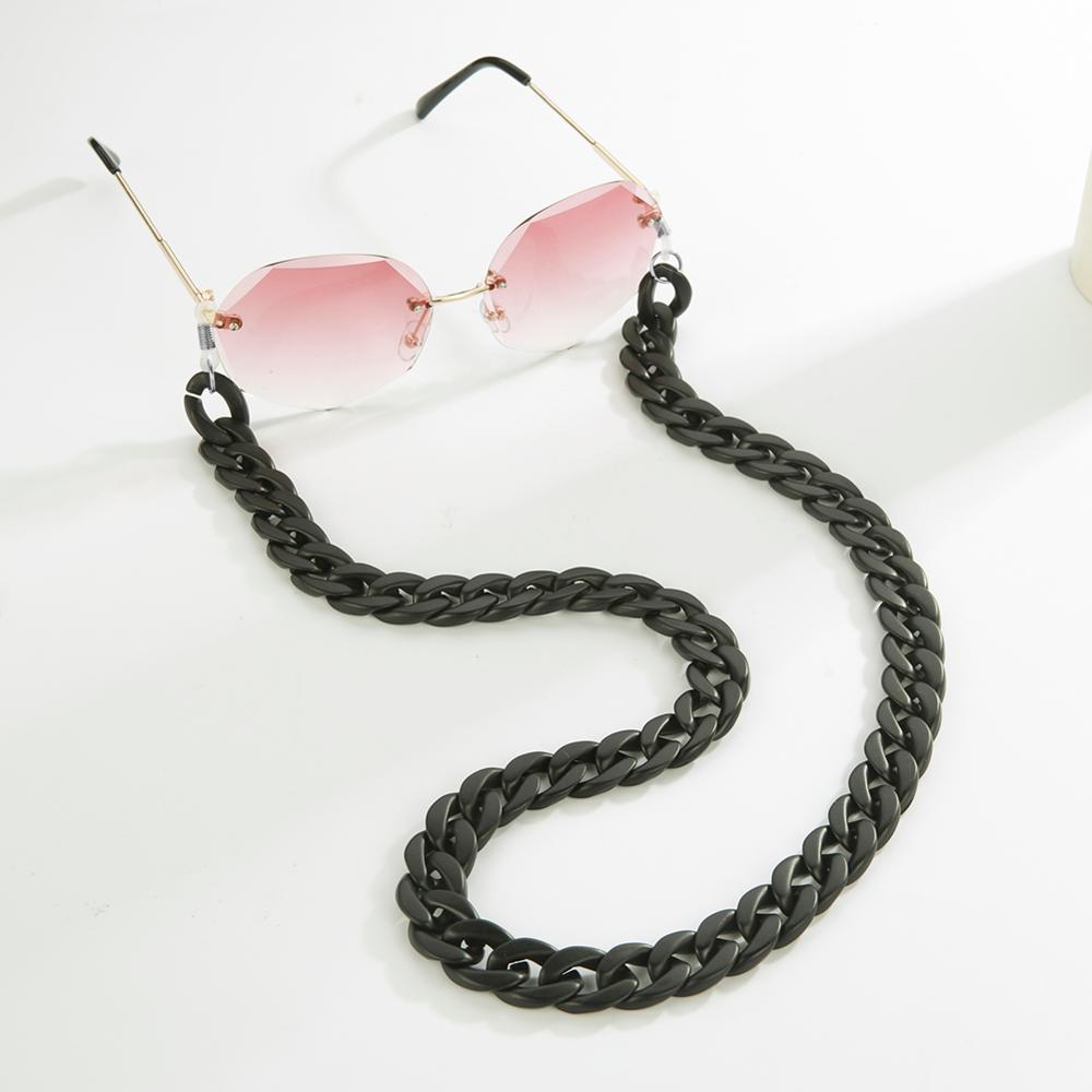 Kvinder satin akryl solbrilleholder kæder mat guld brun sort grå maske kæde lanyard brillesnor brillestrop reb