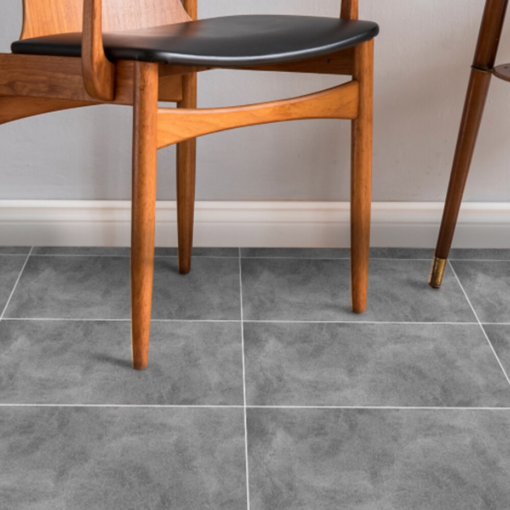 Luxury PVC Gray Cement Self-Adhesive Floor Stickers 30x60cm Waterproof Bath Kitchen Stairs Tile Peel & Stick Wall Sticker