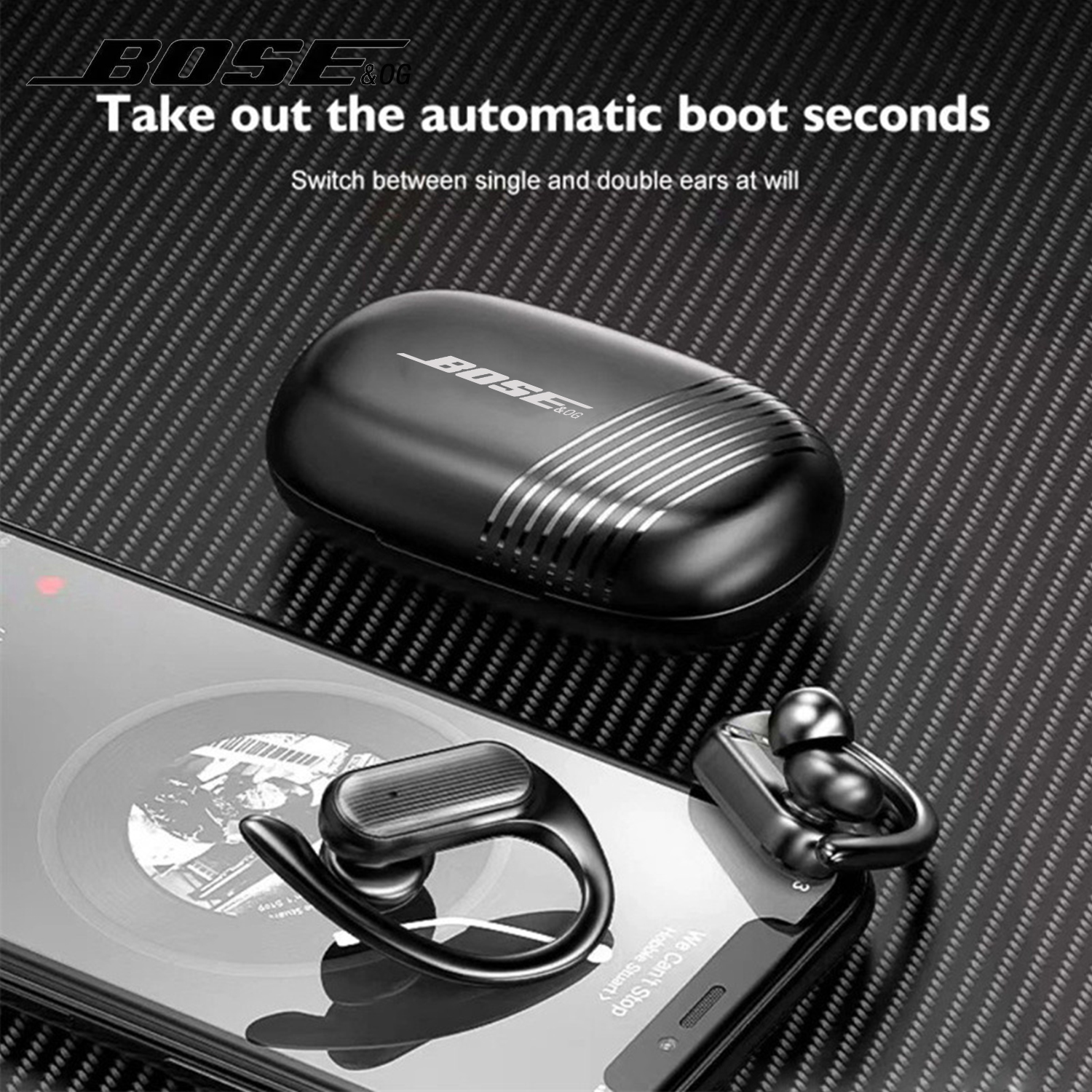 BOSE&OG A520 TWS Bluetooth-oortelefoon Draadloze HiFi-oortelefoonhaak, Sport, hardlopen, gamen, oortelefoon, waterdicht, handig