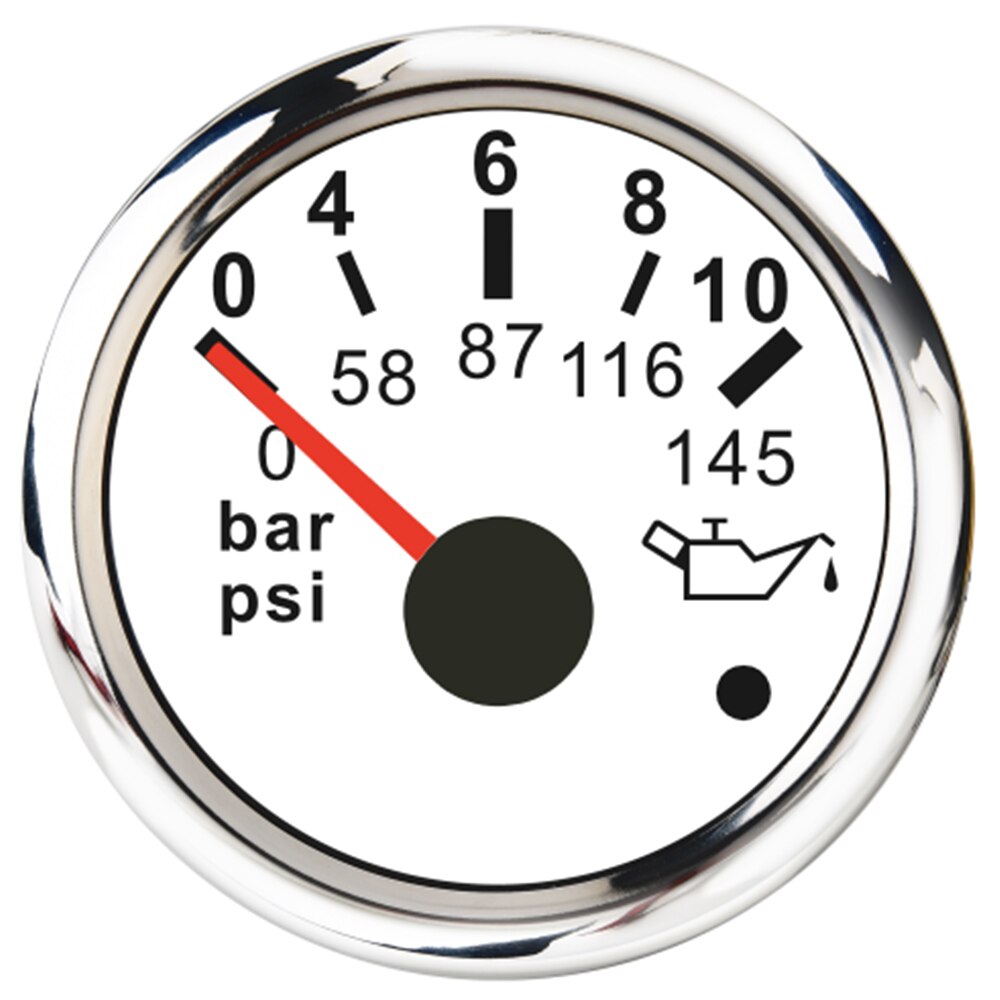 Waterproof Oil Pressure Gauge with Alarm 0-5Bar 0-10Bar Marine Boat Oil Pressure Indicator Meter M10 1/8 NPT Sensor 52MM Gauge: WS 0-10 Bar