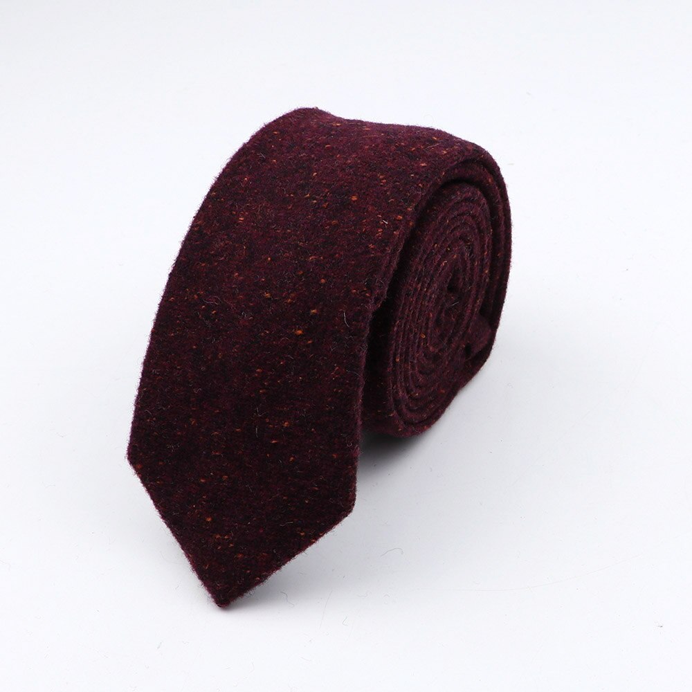 Corbata de lana de Cachemira gruesa para caballero, corbata de Color sólido de 7CM, estilo europeo Formal para de boda, ropa de , rojo, marrón, verde, gris: 29