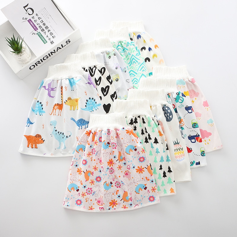 infantile enfants réutilisable imperméable couche-culotte jupe lavable Urine Pad bébé coton couche-culotte formation changement 0-8 ans