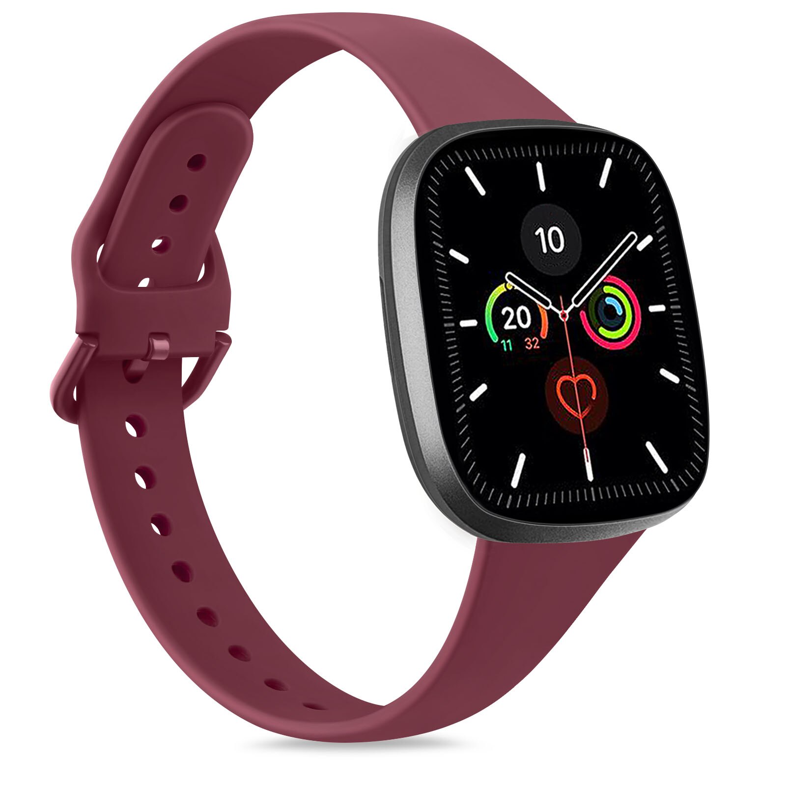 Siliconen Band Voor Fitbit Versa 3 Sence Horloge Band Armband Slim Polsband Vervanging Sport Voor Fitbit Smartwatch Accessoires: wine red