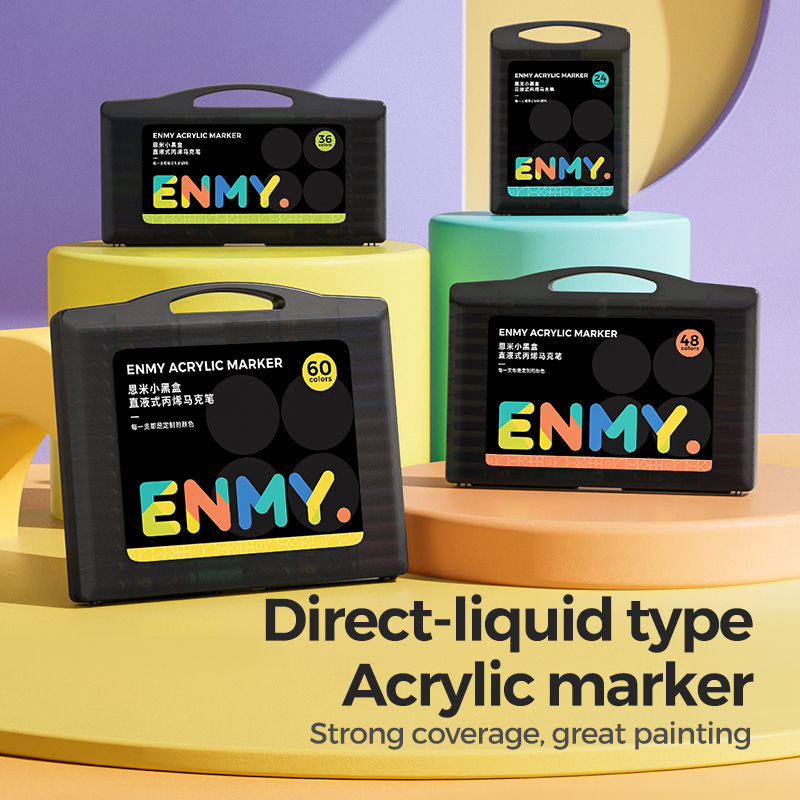 ENMY Acrylic markers Pen Direct Liquid Acrylic Paint Marker Pens Fabric for Canvas Rock Glass Wood Paper DIY Paint Marker