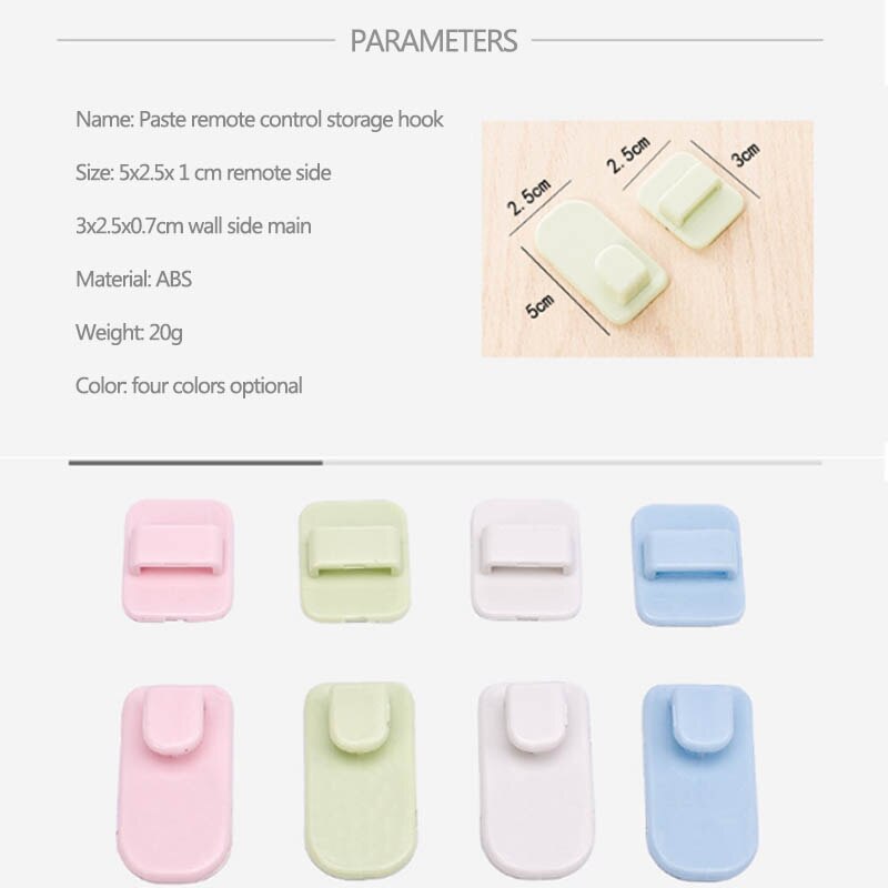 Support autocollant en plastique auto-adhésif pour télécommande, support autocollant, support robuste pour télécommande, support mural Portable, 2 paires