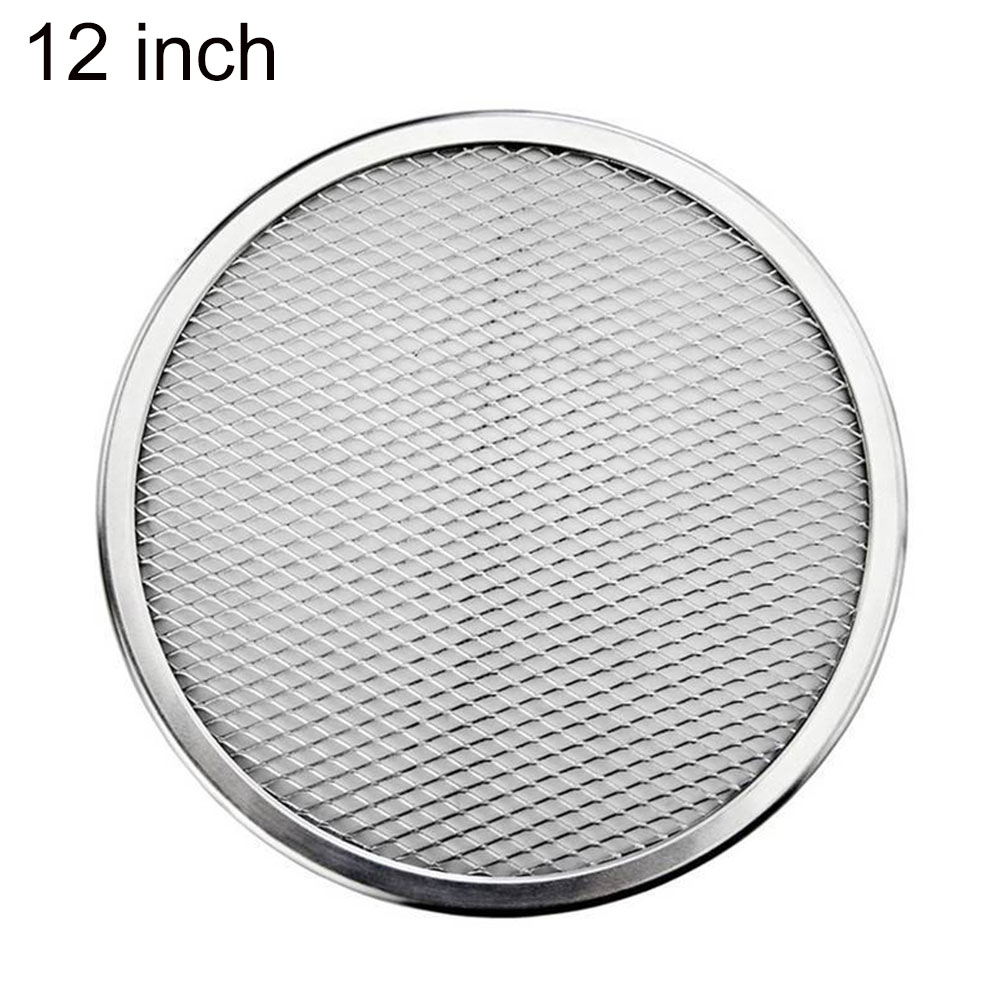 Aluminiumslegering non-stick pandekage pizza mesh bageplade bagegrej køkkenværktøj: 12 tommer