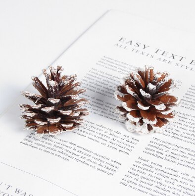 Foto rekvisitter tørrede blomster retro pinecone ornamenter placeret ornamenter jul udgør baggrund klud dekoreret mad fotografering: 2 stykker  (6-8cm) hvide
