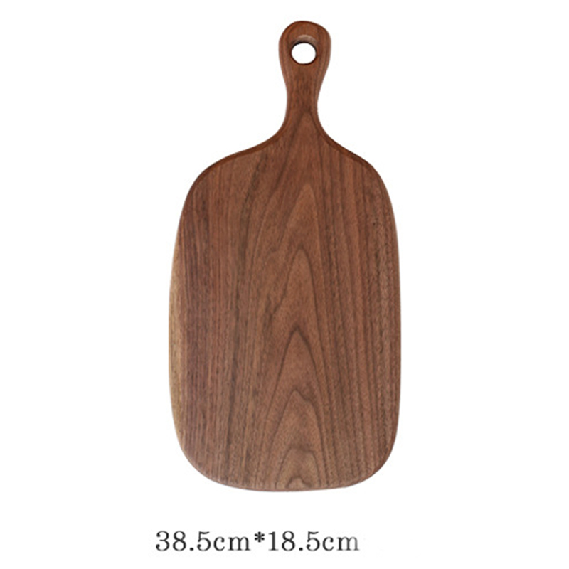 Black walnut whole wood fruit chopping board bread board wood chopping board with handle Western restaurant solid wood: handle large