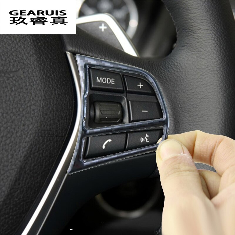 Para BMW F20 F21 F30 F34 F32 accesorios Interior de fibra de carbono Auto botones de volante marco pegatinas cubre decoración de embellecedor