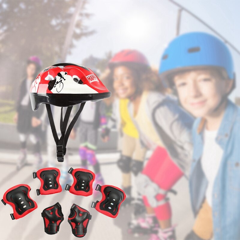 7 Pcs Skating Protective Gear Set Knee Wrist Guard Elbow Pads Bicycle Skateboard Ice Skating Roller Knee Protector Guard For Kid