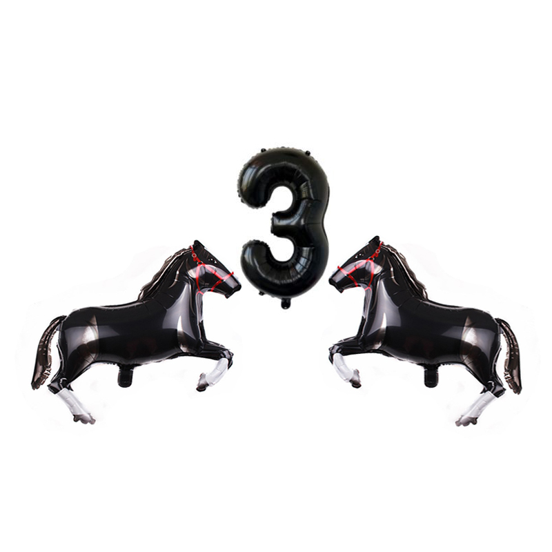 Decorazione per feste a tema cavallo impostato di palloncini con numero di cavallo Stoviglie usa e getta Tema cowboy Compleanno Forniture per bambino doccia Bomboniera per bambini: Borgogna