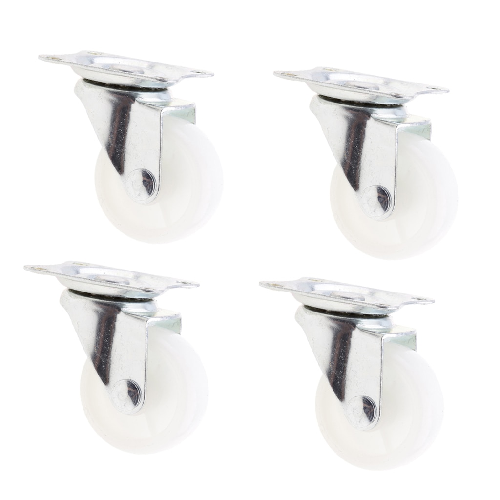 Ruedas giratorias para muebles, rodamientos de bolas de 40mm, color blanco, 4 unidades