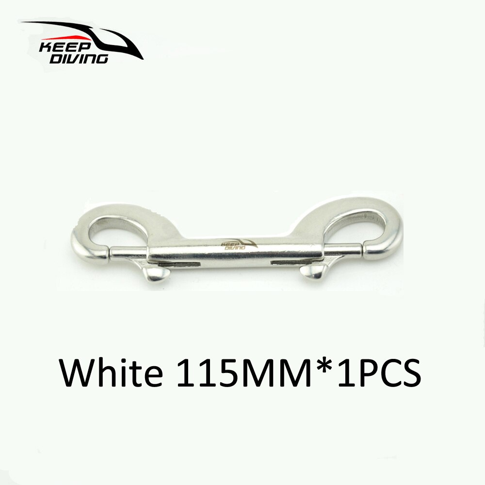 KEEP DIVING 316 Stainless Steel Scuba Diving Double Ended Hook BCD Chioce Snap Bolt kit Quick Draw: White 115MM 1PCS