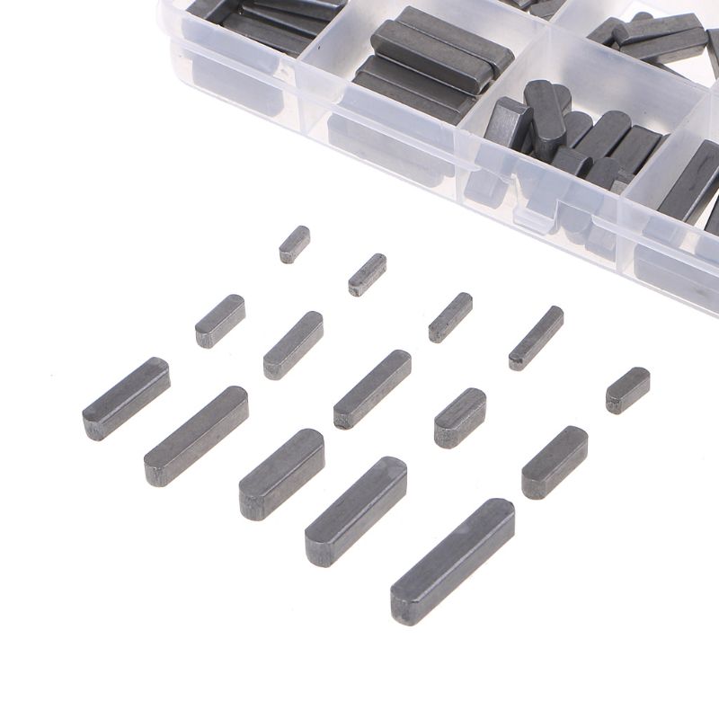 140pcs Round Ended Feather Key Parallel Drive Shaft Keys Set 8mm 10mm 12mm 16mm 20mm 25mm 30mm Hardware with Box Q84D