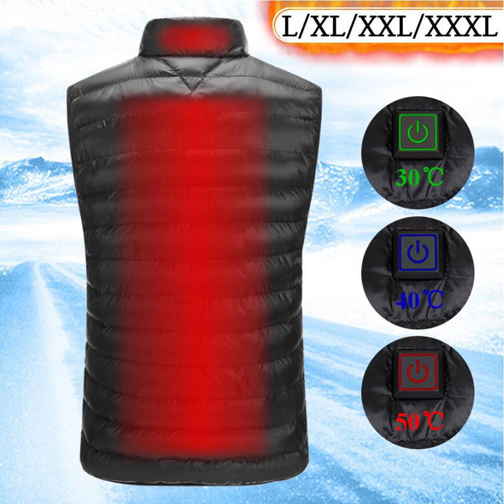 Motorcycle Outdoor Electric Heated Vest Sports Riding Winter Thermal Clothing Feather Warm USB Infrared Heating Waistcoat