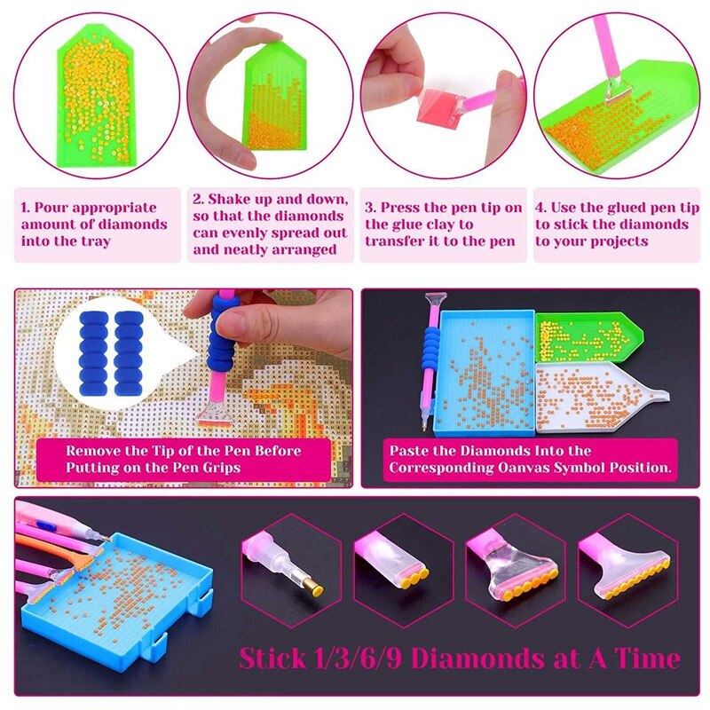 105Pcs Diamond Painting Kit with A4 Light Pad 5D Drawing Tools and Paint By Accessories for Diamond Painting