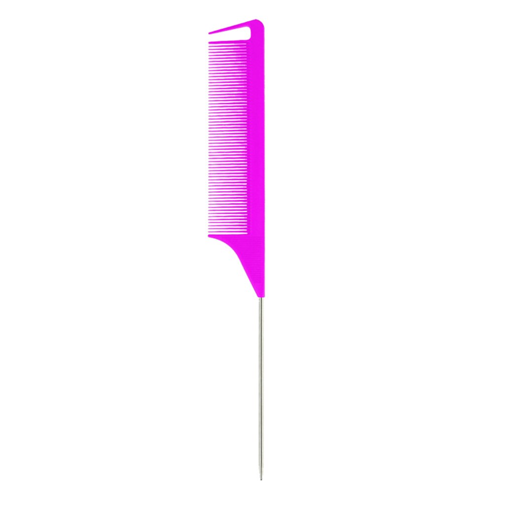 1pcs Anti-static Fine-tooth Comb Rat Tail Comb Hairdresser Tool Separate Parting For Hair Highlighting Foiling Hair Comb: Purple