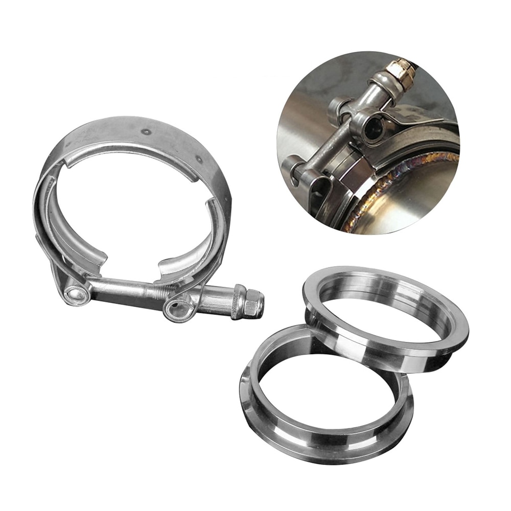 Universal 3" Inch 304 Stainless Steel V-Band Turbo Downpipe Exhaust Clamp Vband 76mm 2 / 2.5 / 3.5 / 4 Inch Auto Accessories