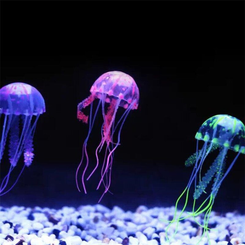 Artificial Swim Glowing Effect Jellyfish Aquarium Decor Fish Tank Underwater Live Plant Luminous Ornament Aquatic Landscape