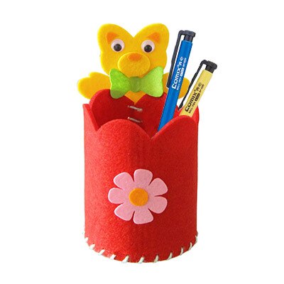 Kit de portalápices de tela para manualidades, 1 unidad por lote, artículos de actividades de fieltro para guardería, Juguetes Educativos de aprendizaje temprano, juegos de rompecabezas: 1PC RED