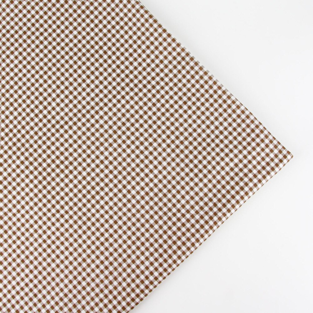 Tela de algodón 100% a cuadros para coser tela para muñeca Tilda, tejido de retazos, textil, marrón, 158cm x medio metro