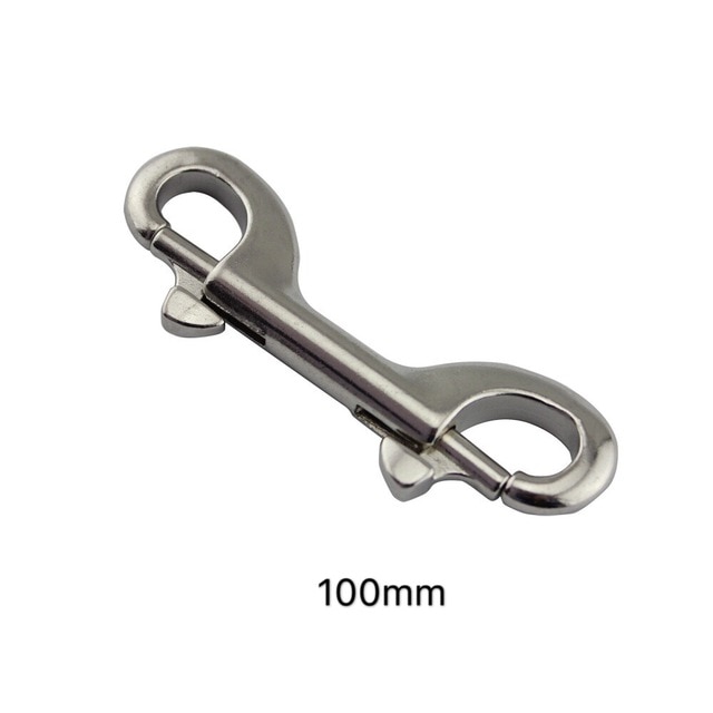 Dive Durable Stainless Steel Double Ended Clip Hook Bolt Snap Scuba Diving Buckle Diving Kayak Paddle Leash Accessories: 100mm