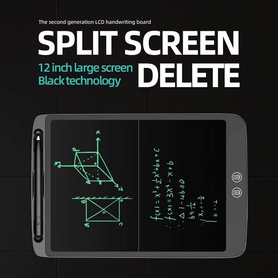 12 Inch Split Screen LCD Writing Tablet Paperless Office Business Note Board Children's Drawing Board Split Screen Delete